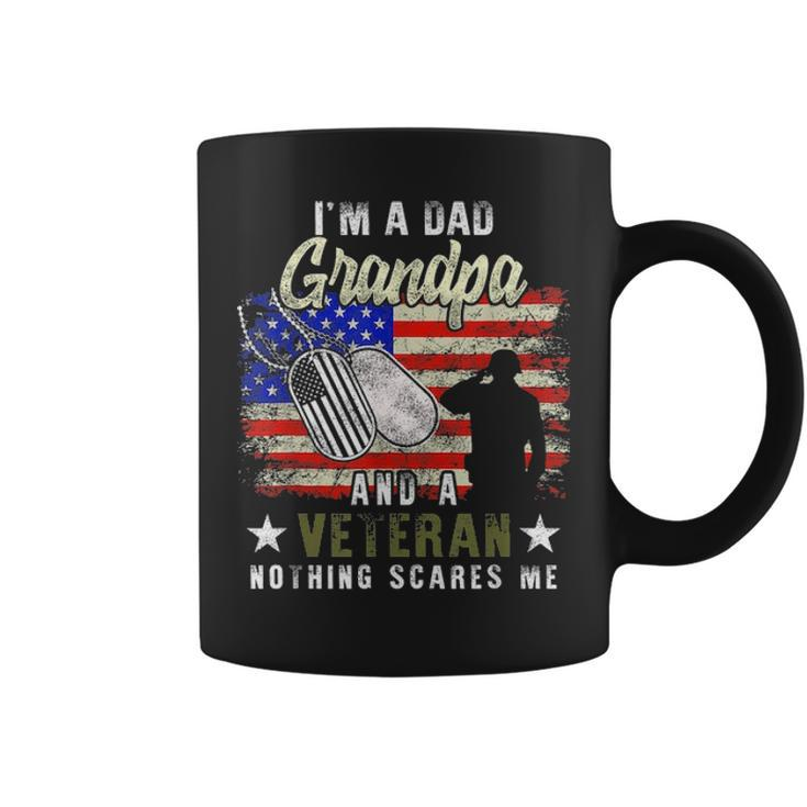 Im A Dad Grandpa Veteran Nothing Scares Me Fathers Day Gift Coffee Mug