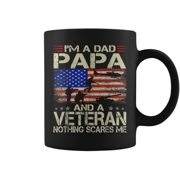 Im A Dad Papa And Veteran Fathers Day Funny Retro Coffee Mug
