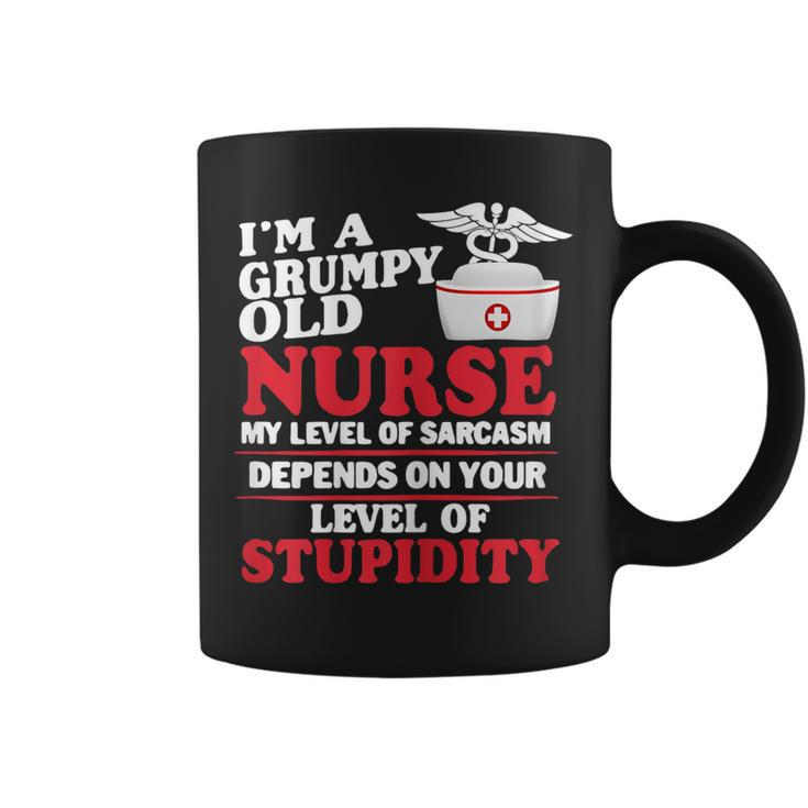 Im A Grumpy Old Nurse My Level Of Sarcasm Nurse Gift  Gift For Womens Coffee Mug