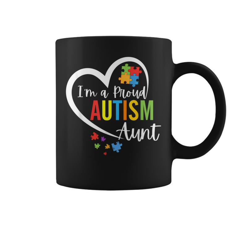 Im A Proud Autism Aunt Love Heart Autism Awareness Puzzle  Coffee Mug