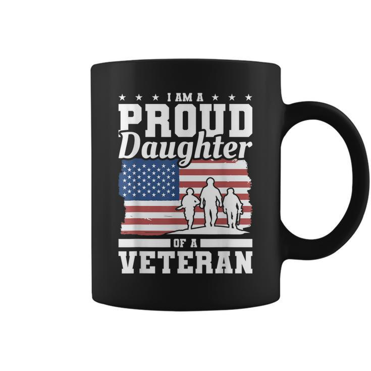 Im A Proud Daughter Of A Veteran American Flag Veterans Day  Coffee Mug