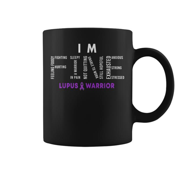 Im Fine Lupus Warrior Lupus Awareness Month Purple Ribbon Coffee Mug