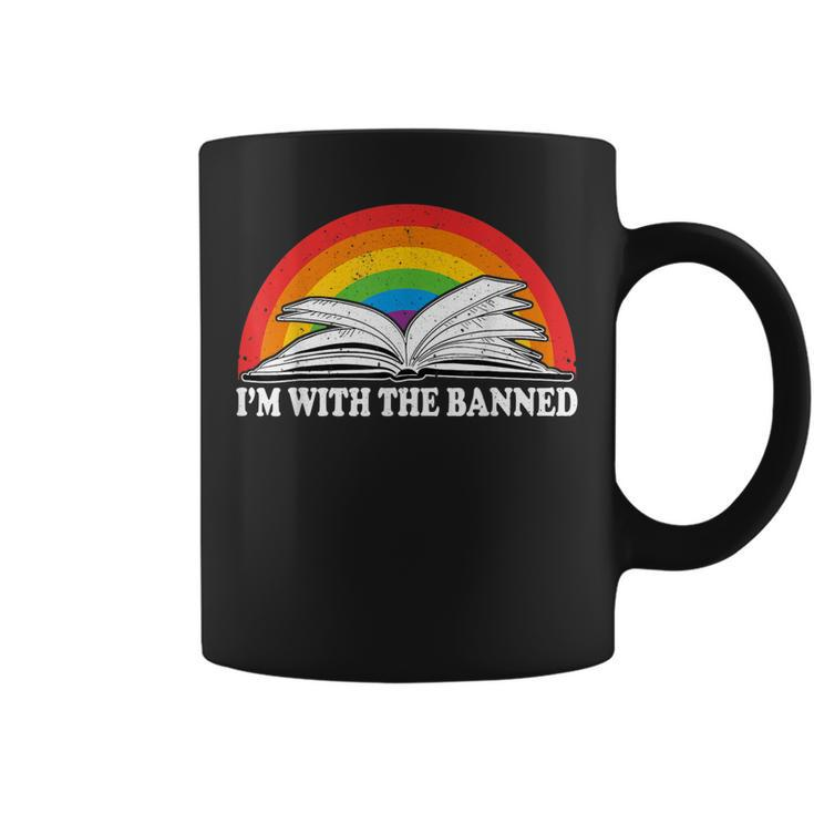 Im With The Banned Books Vintage Rainbow Reading Book  Coffee Mug