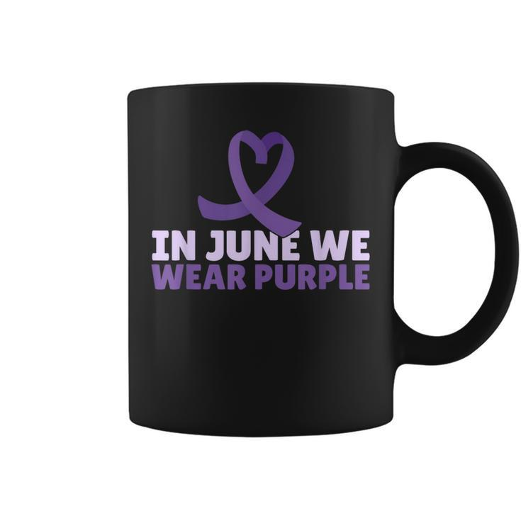 In June Wear Purple Ribbon Alzheimers Awareness  Coffee Mug
