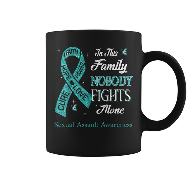 In This Family Nobody Fights Alone Sexual Assault Awareness  Coffee Mug