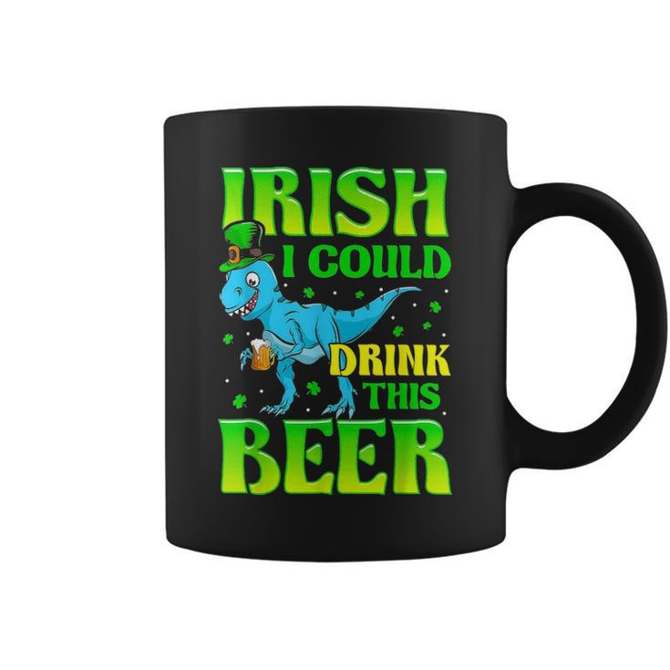 Irish I Could Drink This Beer T Rex St Patricks Day Coffee Mug