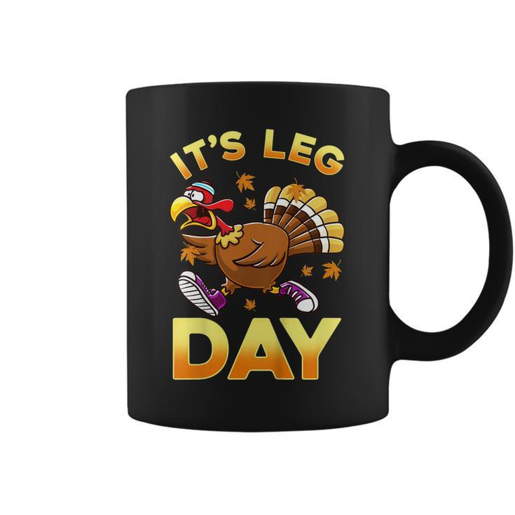 Its Leg Day Funny Exercise Workout Thanksgiving Turkey  V2 Coffee Mug