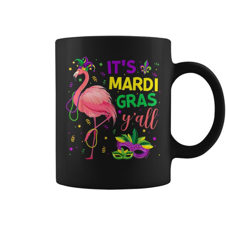 Its Mardi Gras Yall Flamingo Jester Kids Girls Women  Coffee Mug
