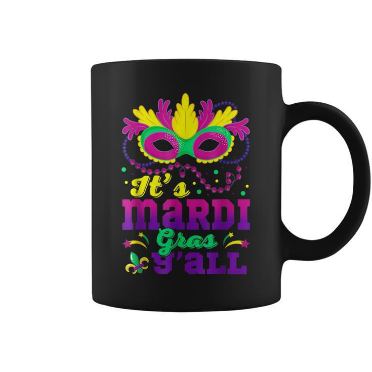 Its Mardi Gras Yall Masquerade Jester Hat Mardi Beads Coffee Mug