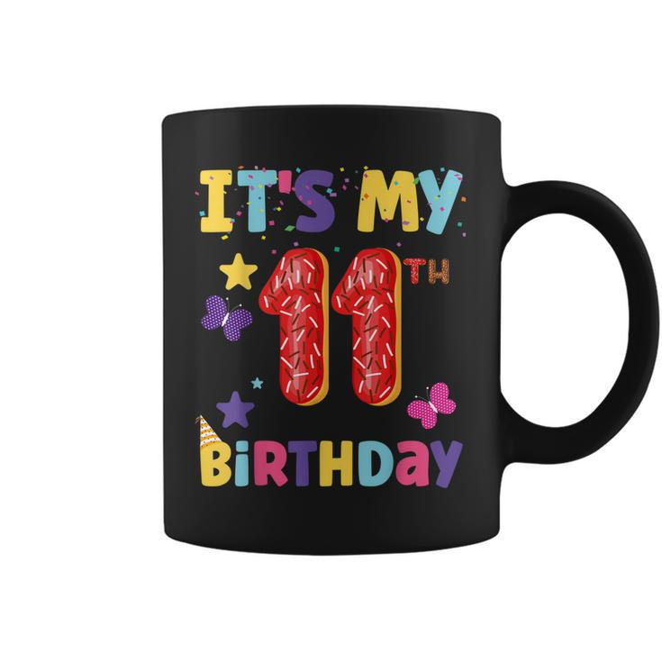 Its My 11Th Birthday Sweet Dunat Girls Funny 11 Year Old  Coffee Mug