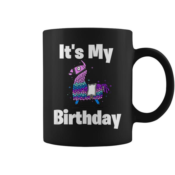 Its My Birthday Loot Llama Victory Gaming Gamer Bday Shirt Coffee Mug