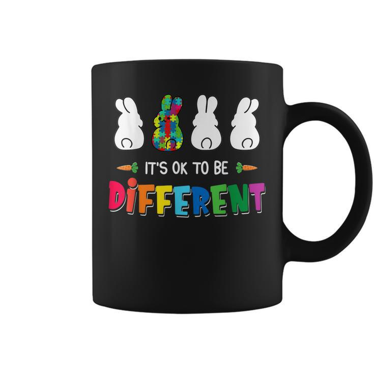 Its Ok To Be Different Bunny Rabbit Autism Awareness Outfit  Coffee Mug