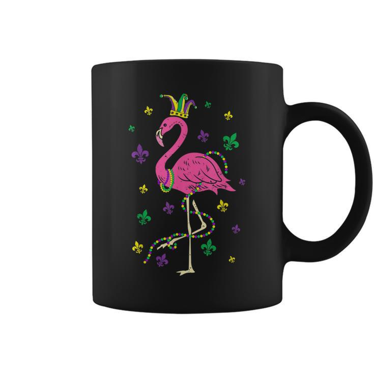 Jester Pink Flamingo Bird Animal Cute Mardi Gras Carnival  V5 Coffee Mug