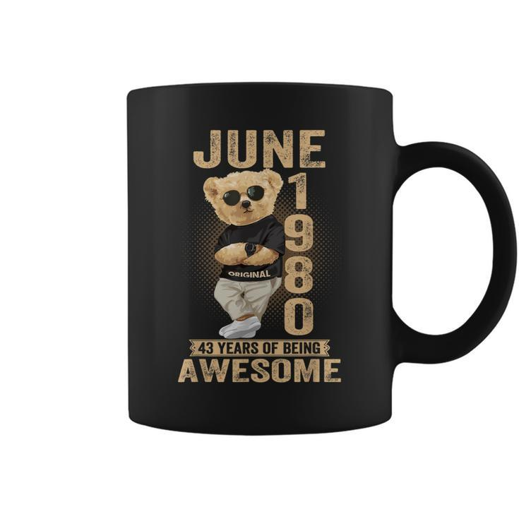 June 1980 43Rd Birthday 2023 43 Years Of Being Awesome  Coffee Mug