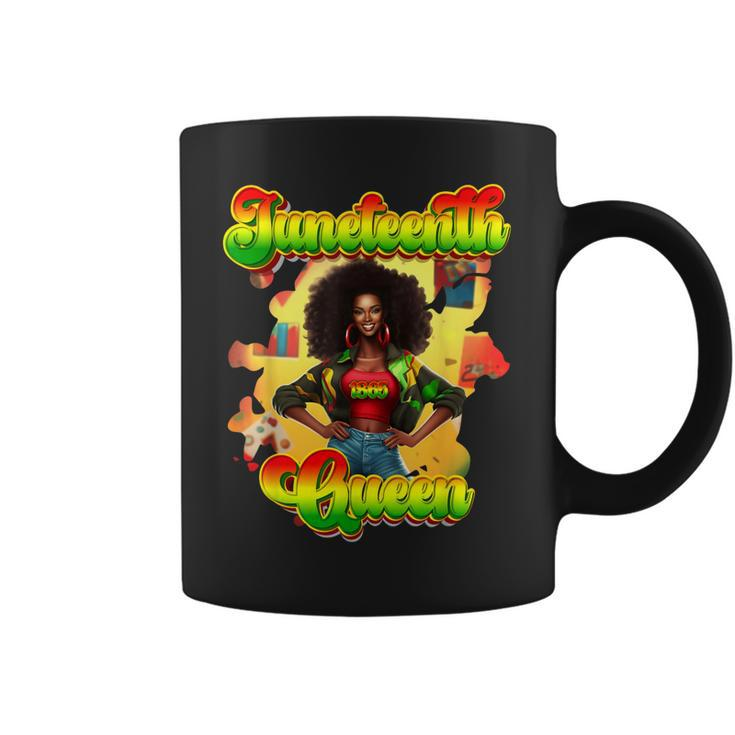 Junenth Queen Black Girl Magic Melanin Black Woman Afro  Coffee Mug