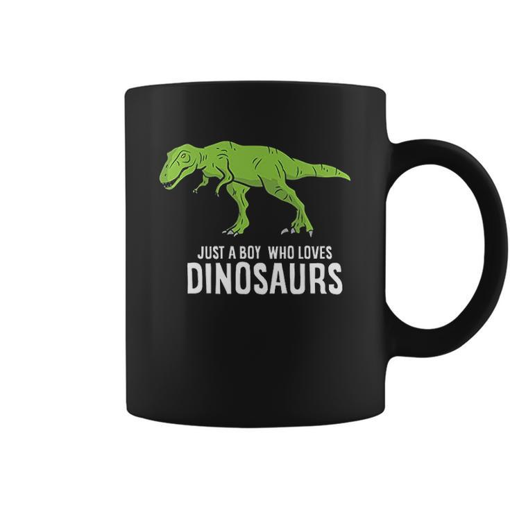 Just A Boy Who Loves Dinosaurs Cute Dinosaur Coffee Mug
