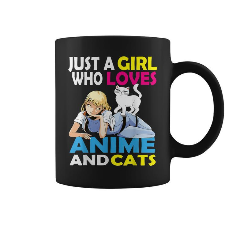 Just A Girl Who Loves Anime And Cats Anime  Coffee Mug