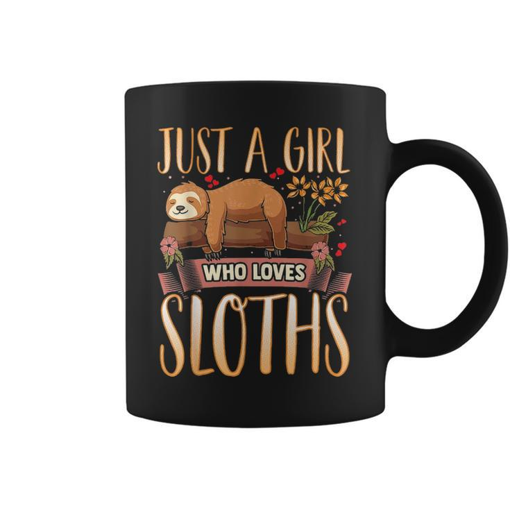 Just A Girl Who Loves Sloths Gift Cute Sloth Lover Mom Kids Coffee Mug