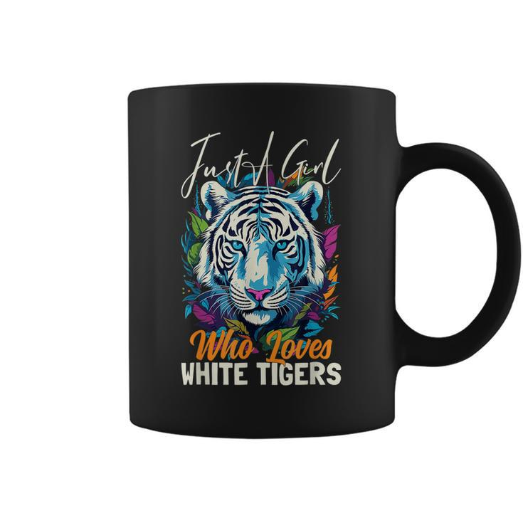 Just A Girl Who Loves White Tigers Girls Women Bengal Tiger  Coffee Mug