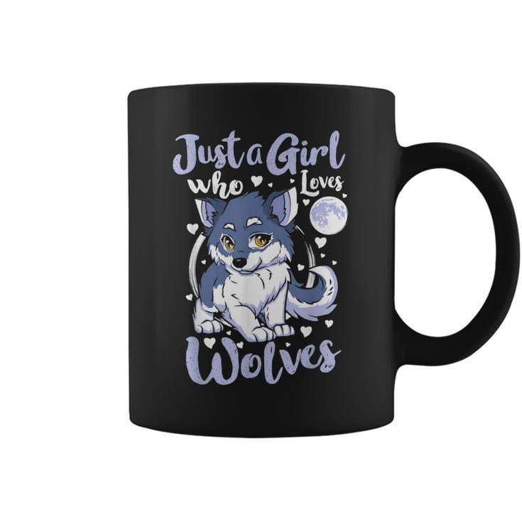 Just A Girl Who Loves Wolves Cute Wolf Lover Gift  Coffee Mug
