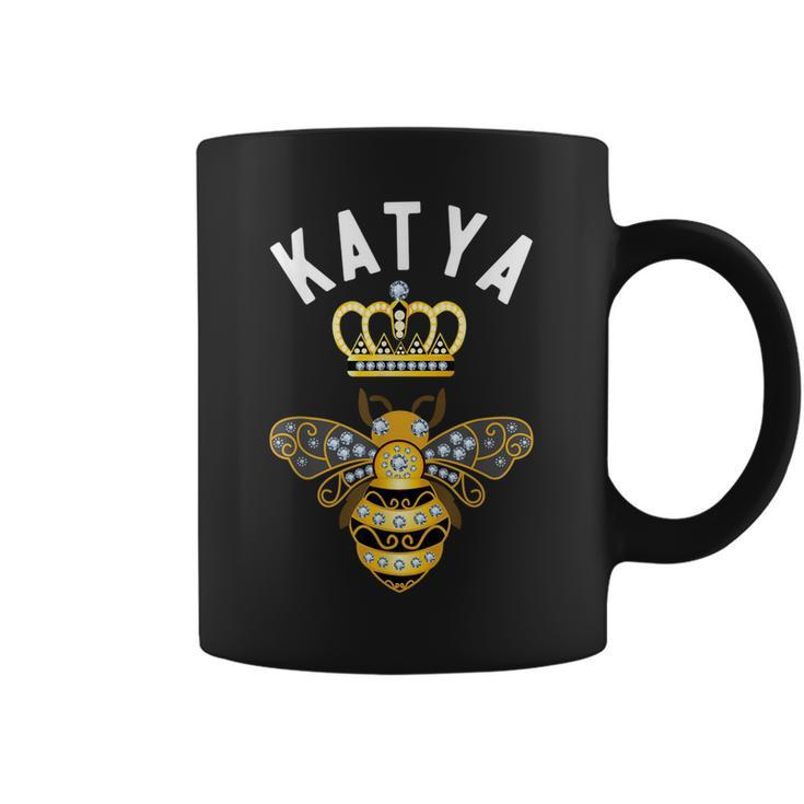 Katya Name Katya Birthday Gifts Queen Crown Bee Katya Coffee Mug