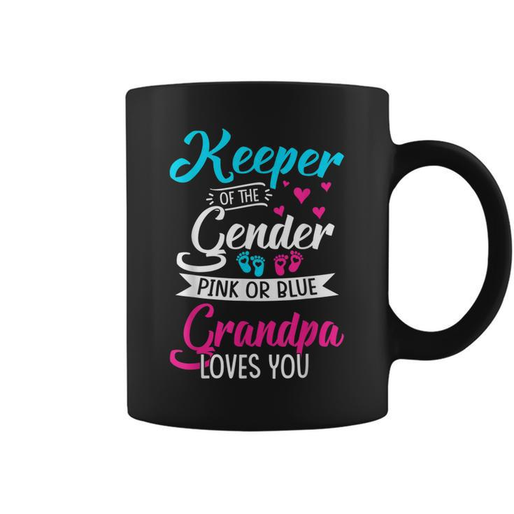 Keeper Of The Gender Grandpa Loves You Baby Announcement Coffee Mug