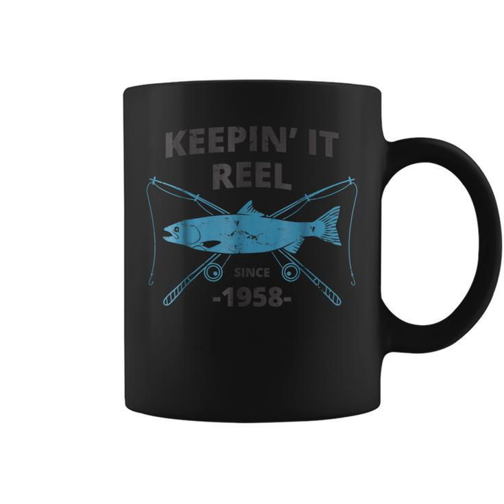 Keepin It Reel Since 1958 61St Birthday Fishing Gift  Coffee Mug