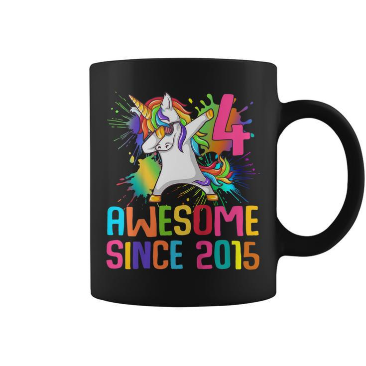 Kids 4 Years Old 4Th Birthday Unicorn Shirt Girl Daughter Gift Pa Coffee Mug