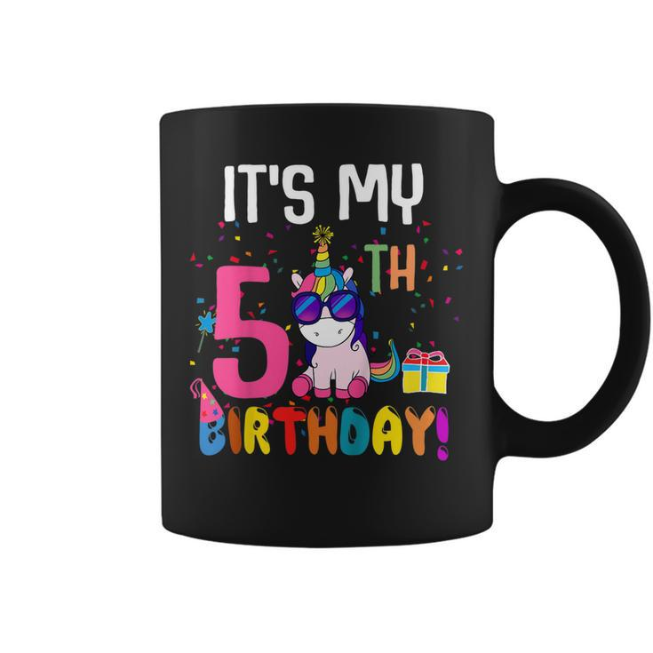 Kids 5 Years Old 5Th Birthday Unicorn Shirt Girl Daughter Gift Pa Coffee Mug