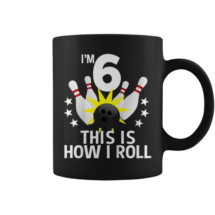 Kids 6 Year Old Bowling Birthday Party Shirt How I Roll Gift Idea Coffee Mug