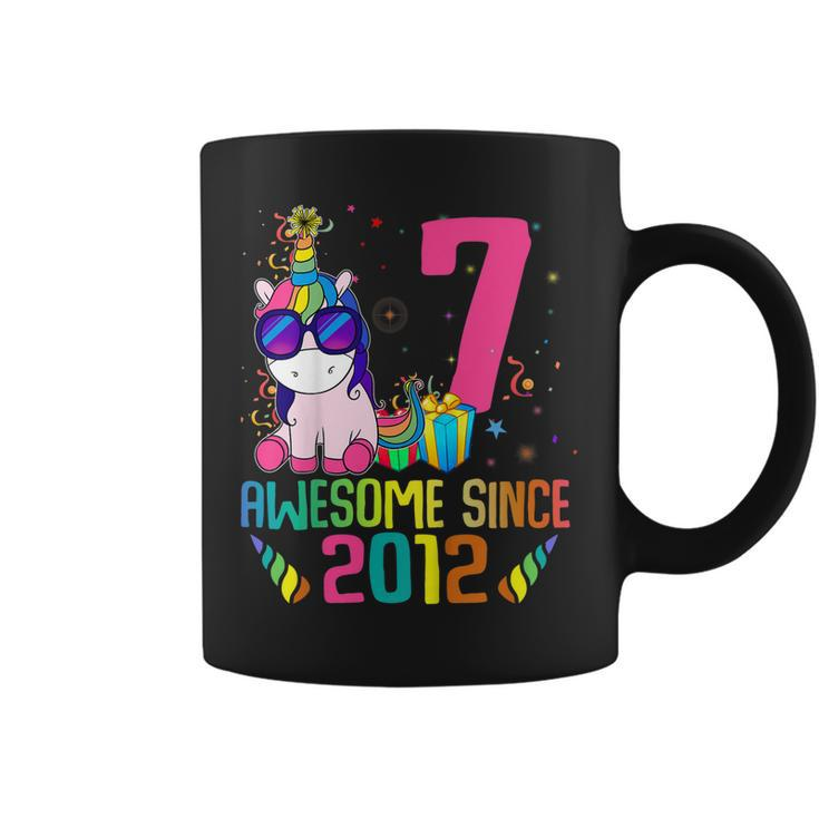 Kids 7 Years Old 7Th Birthday Unicorn Shirt Girl Daughter Gift Pa Coffee Mug