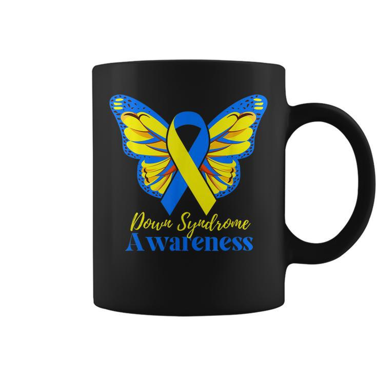 Kids National Down Syndrome Day Awareness Butterfly Mom Dad Coffee Mug