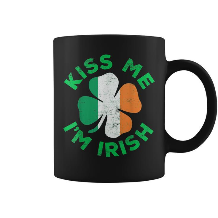 Kiss Me Im Irish Funny Saint Patrick Day Shamrock Gift  Coffee Mug