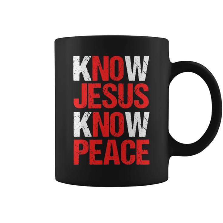 Know Jesus Know Peace Christian Faith Religious Pastor Gift Coffee Mug