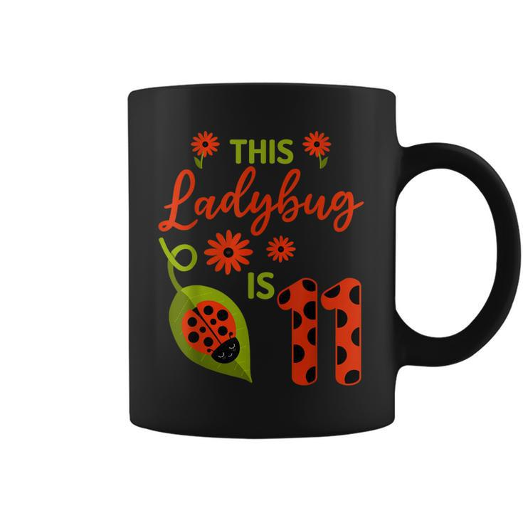 Ladybug Birthday This Ladybug Is 11 Year Old Girl Matching Coffee Mug