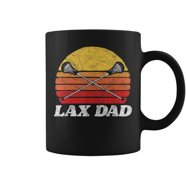Lax Dad Vintage X Crossed Lacrosse Sticks 80S Sunset Retro  Coffee Mug