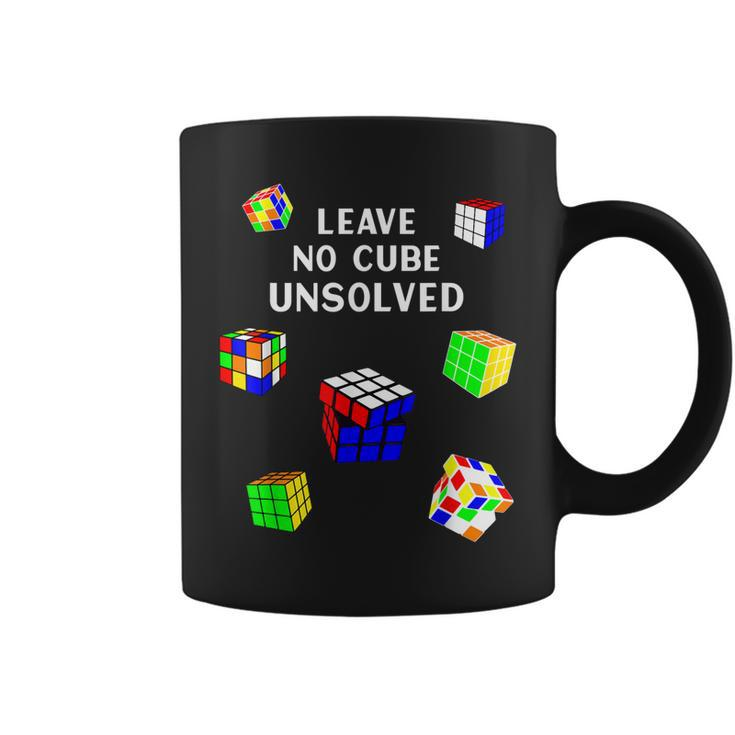 Leave No Cube Unsolved Math Lover Funny Speed Cubing Puzzles  Coffee Mug