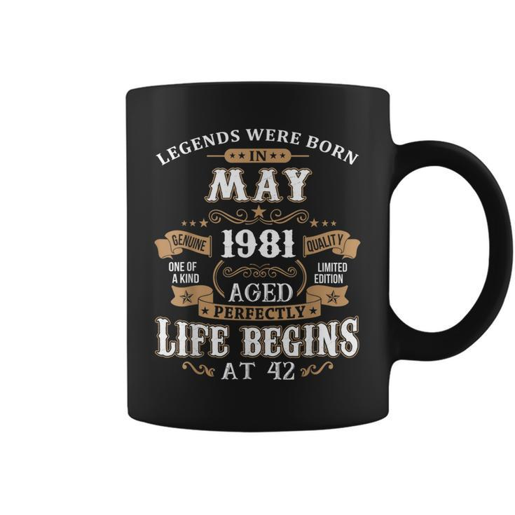 Legends Were Born In May 1981  42Nd Birthday  Coffee Mug
