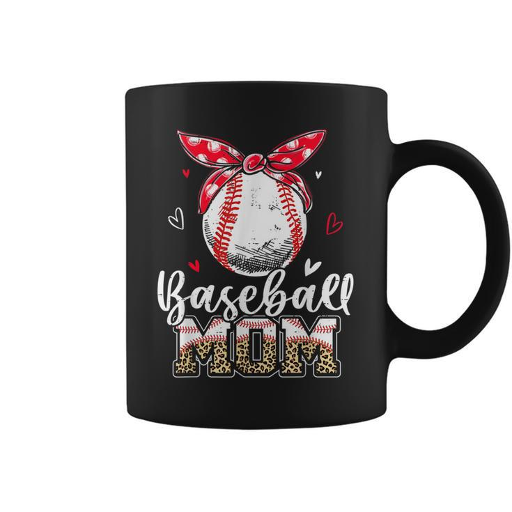Leopard Baseball Mom Headband Baseball Ball Mothers Day Mama  Coffee Mug