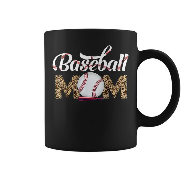 Leopard Baseball Mom Mothers Day Catcher Mom Life Womens  Coffee Mug