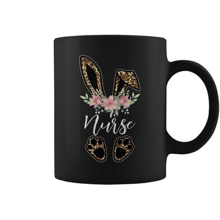 Leopard Bunny Nurse Happy Easter Day Nurse Life  Coffee Mug