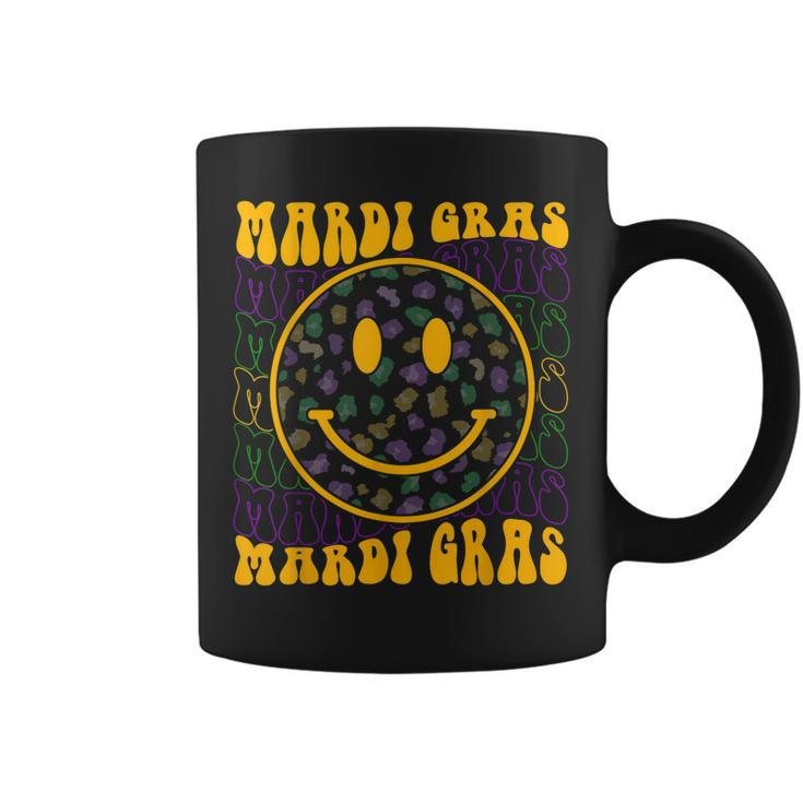 Leopard Hippie Face Retro Groovy Mardi Gras Funny  Coffee Mug - Thegiftio