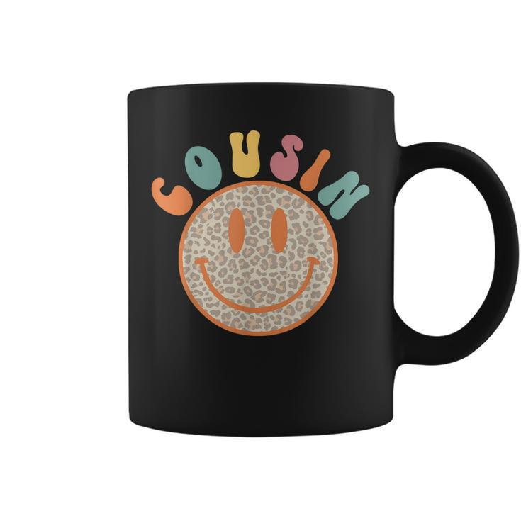 Leopard Hippie Smile Face Retro Groovy Cousin Mothers Day  Coffee Mug