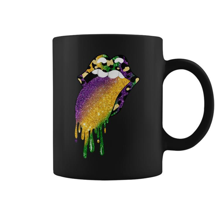 Leopard Lip With Tongue Out Women Love Mardi Gras Parade  Coffee Mug