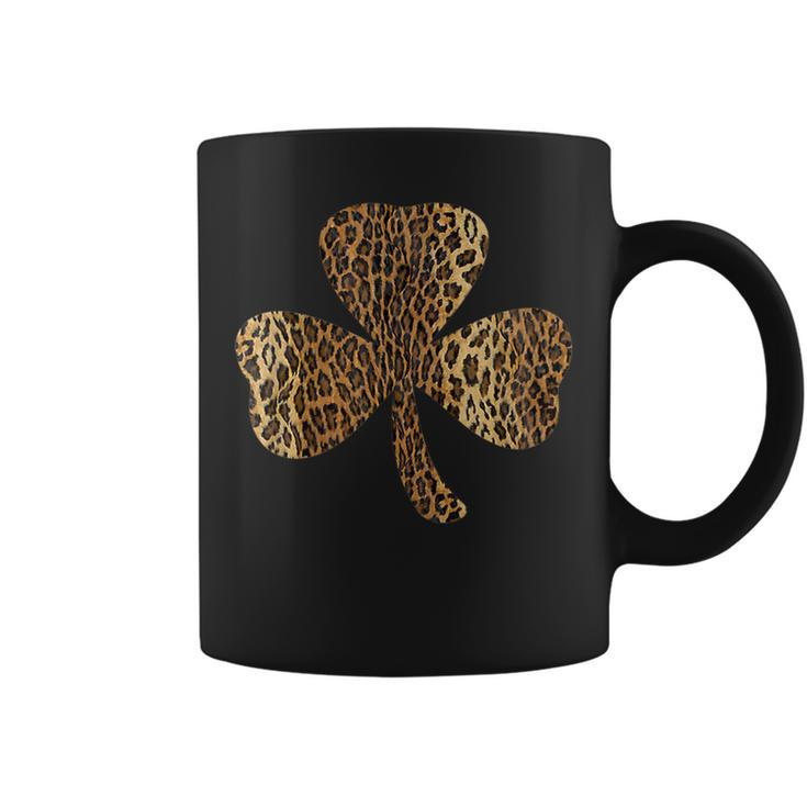 Leopard Shamrock Clover Cheetah Print St Patricks Day  Coffee Mug