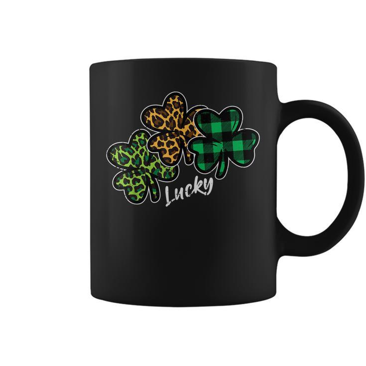 Leopard Shamrocks Lucky St Patricks Day Women Girls Kids  Coffee Mug