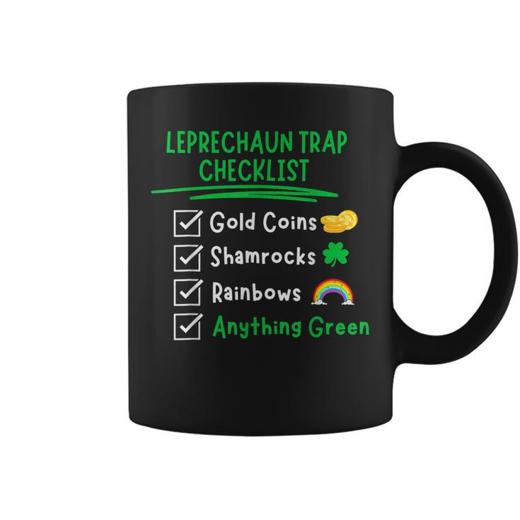 Leprechaun Trap Checklist Funny St Patricks Day Sarcasm  Coffee Mug