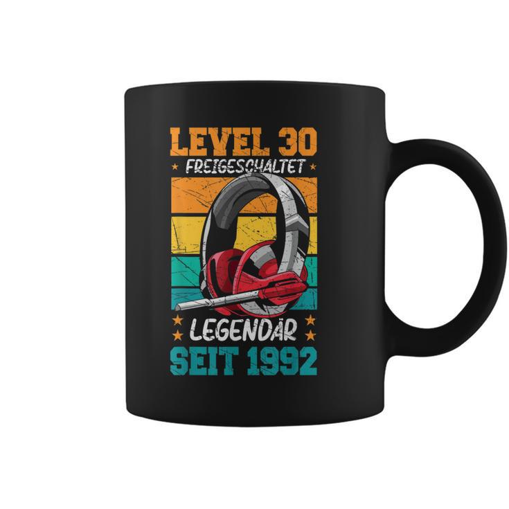 Level 30 Jahre Geburtstags Mann Gamer 1992 Geburtstag Tassen