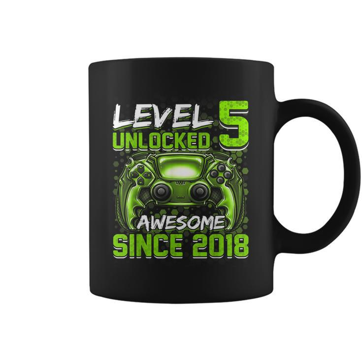 Level 5 Unlocked Awesome Since 2018 5Th Birthday Gaming  V3 Coffee Mug