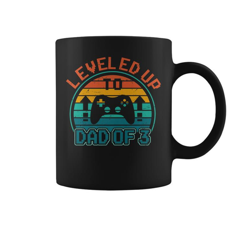 Leveled Up To Dad Of 3 Funny Gaming Daddy Again Vintage   V2 Coffee Mug